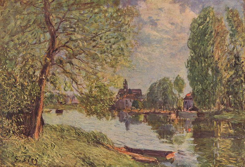 Alfred Sisley Flublandschaft bei Moret-sur-Loing china oil painting image